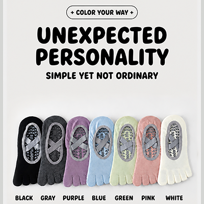 Five-finger yoga socks for women, professional anti-slip Pilates socks, thin summer indoor sports fitness split-toe socks